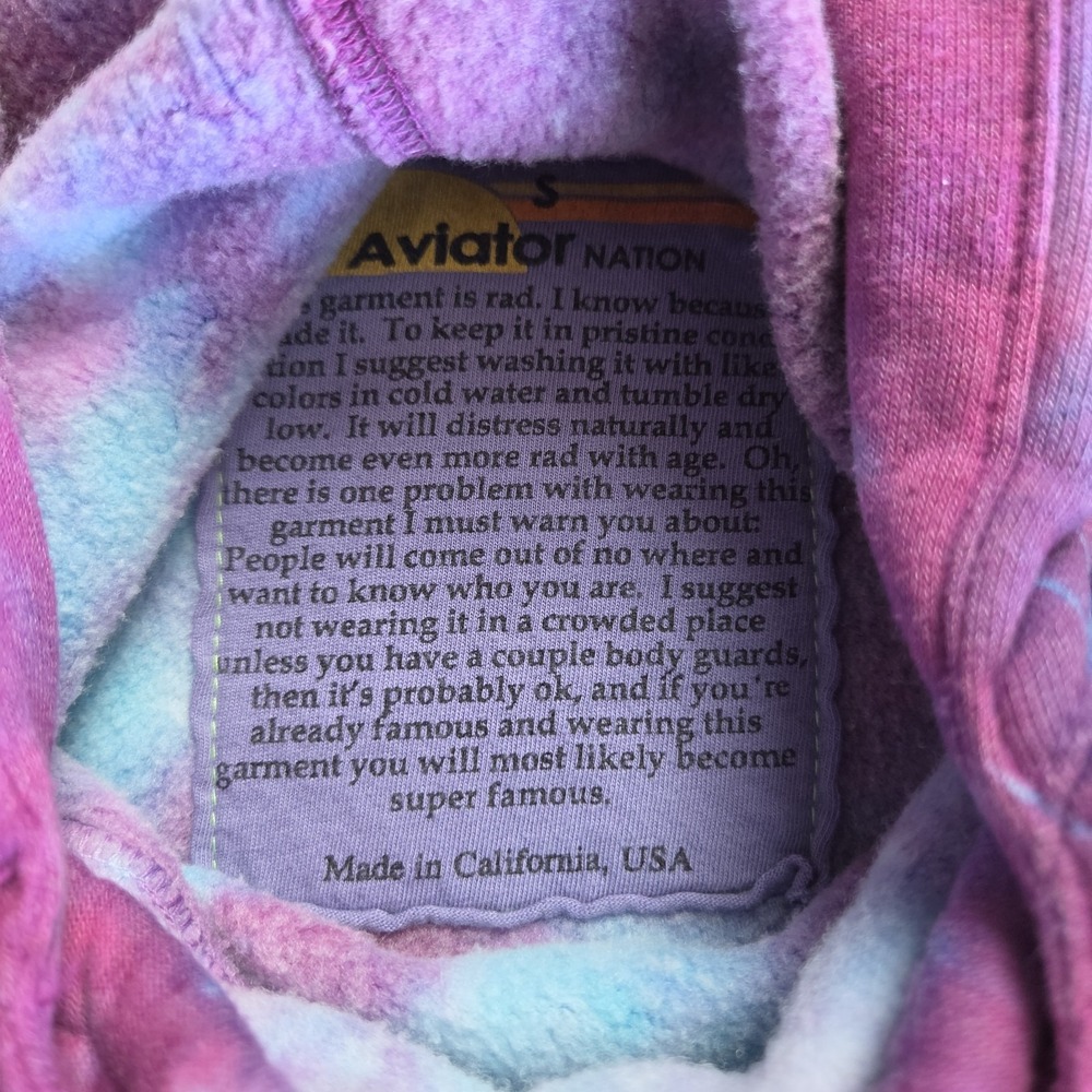 Aviator Nation Ninja Hoodie Sweatshirt Tie Dye Women's Small Oversized Purple - Picture 5 of 9